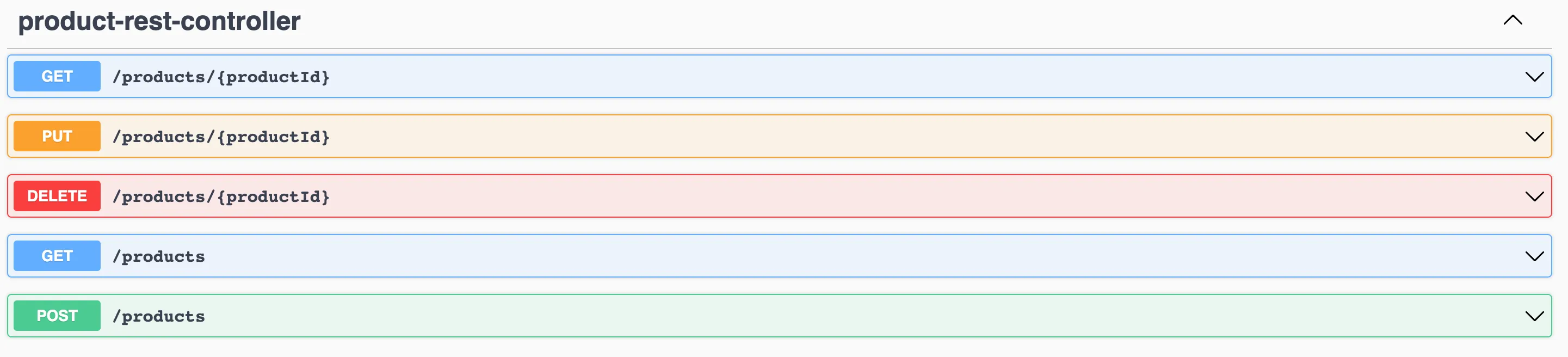 ProductRestController 스웨거API