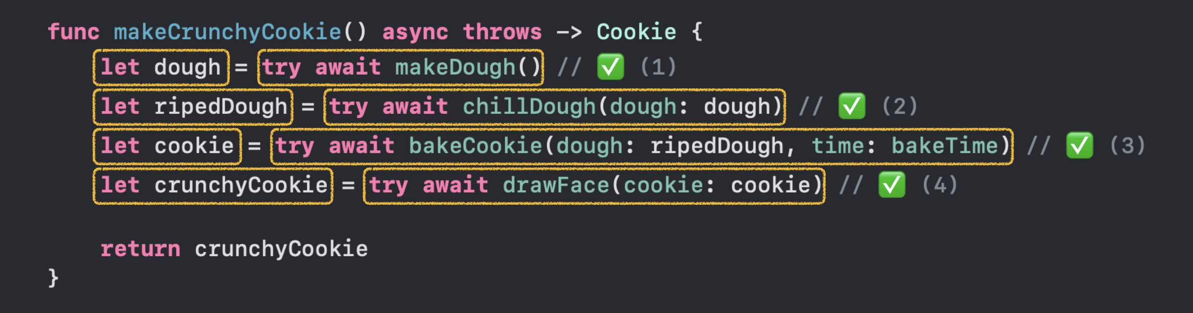 make crunchy cookie func