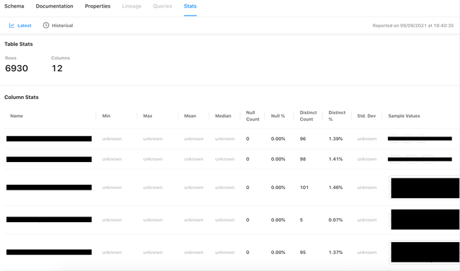 Datahub Stats 화면