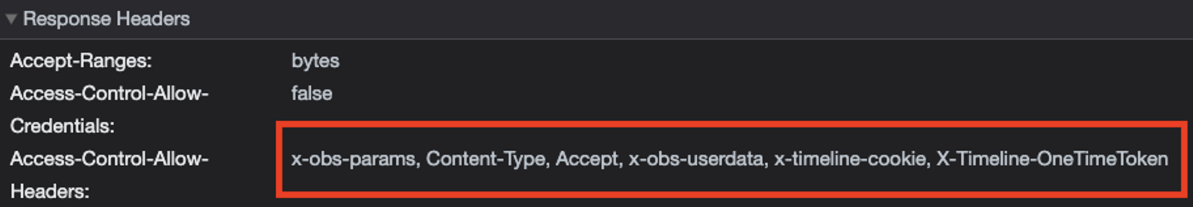 server response header(without range field)