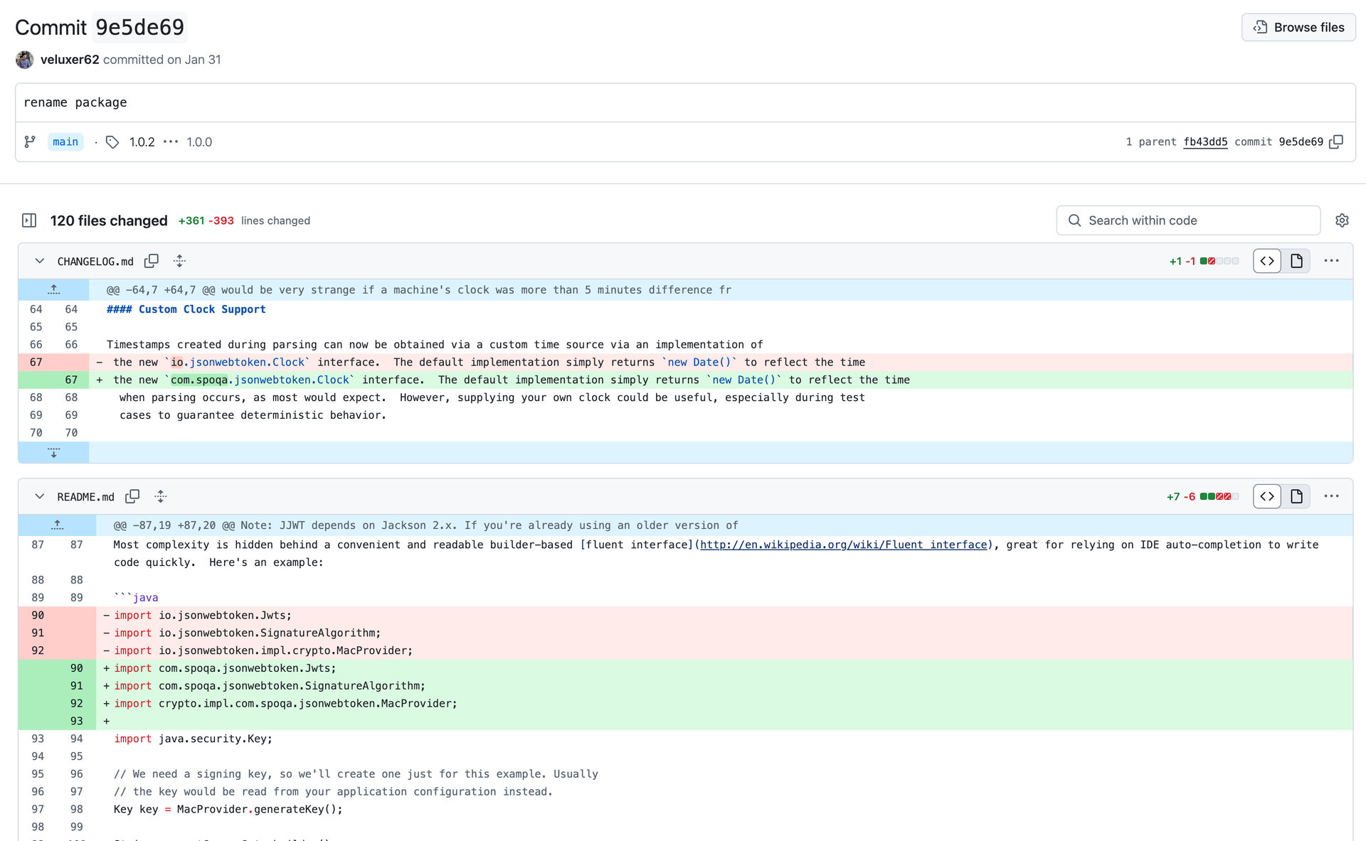 changed-package-commit