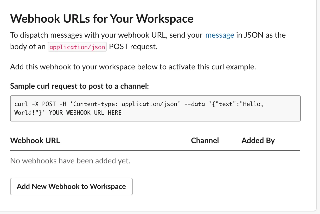Create Incoming Webhook
